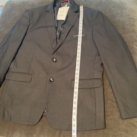 Men’s Mogu Casual Suit Jacket Blazer Slim Fit 2 Button Gray Size 42 NWT - Picture 9 of 10